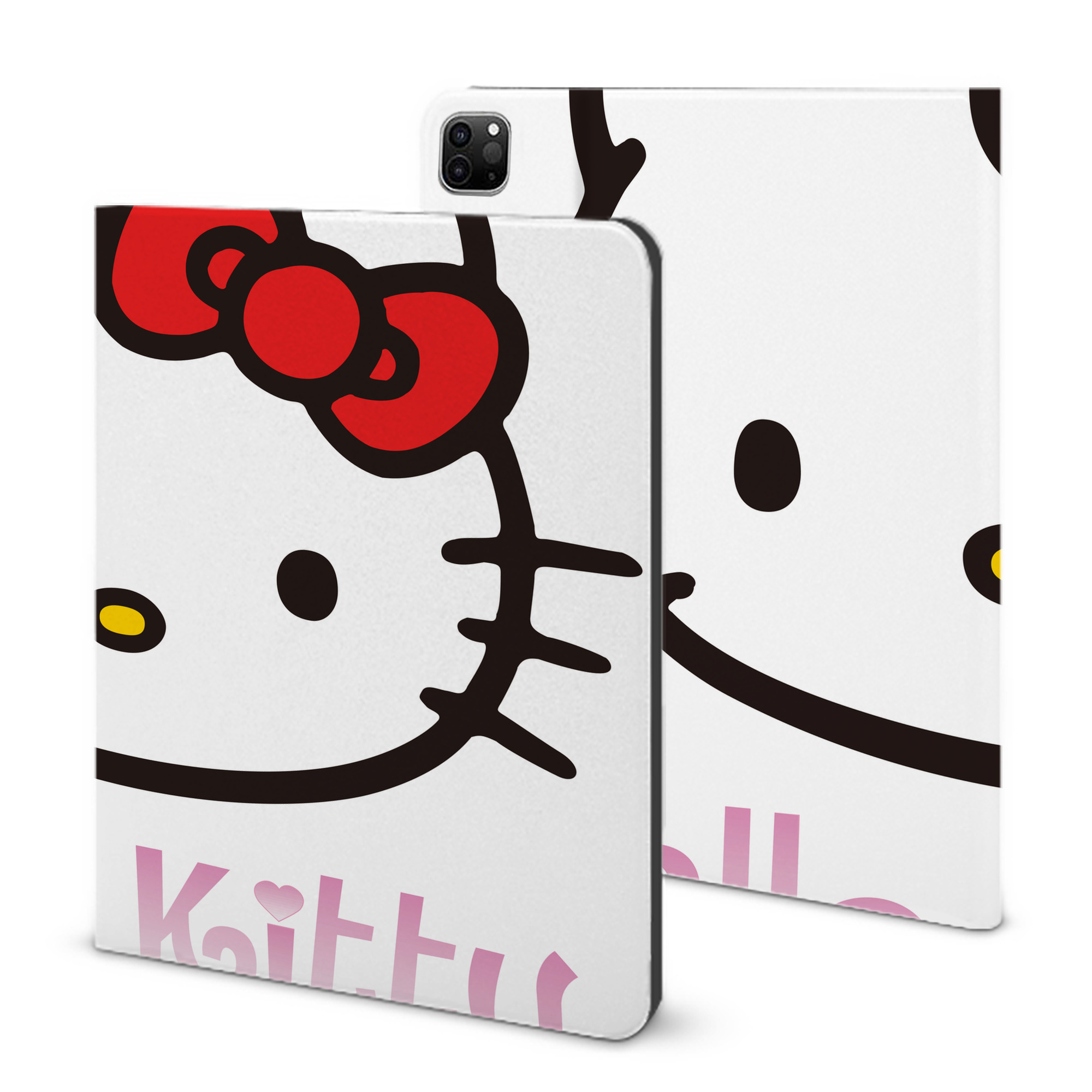 （画像用） Hello Kitty ハローキティ IPad ケース ブック型 PUレザー TPU 耐衝撃 軽量 薄型 ペン収納なし 全面保護 IPad 各モデル対応